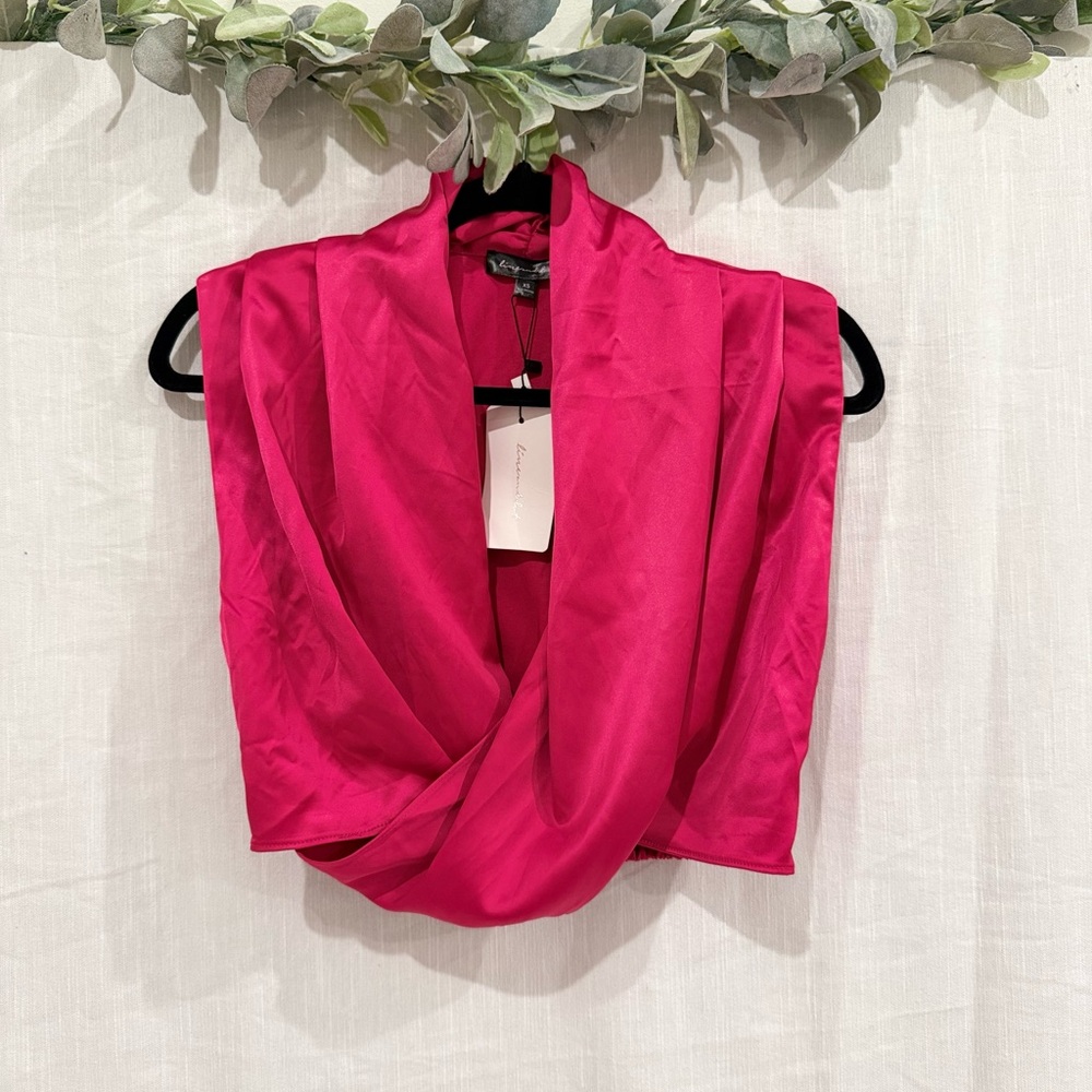 Line & Dot Pink Draped Dress